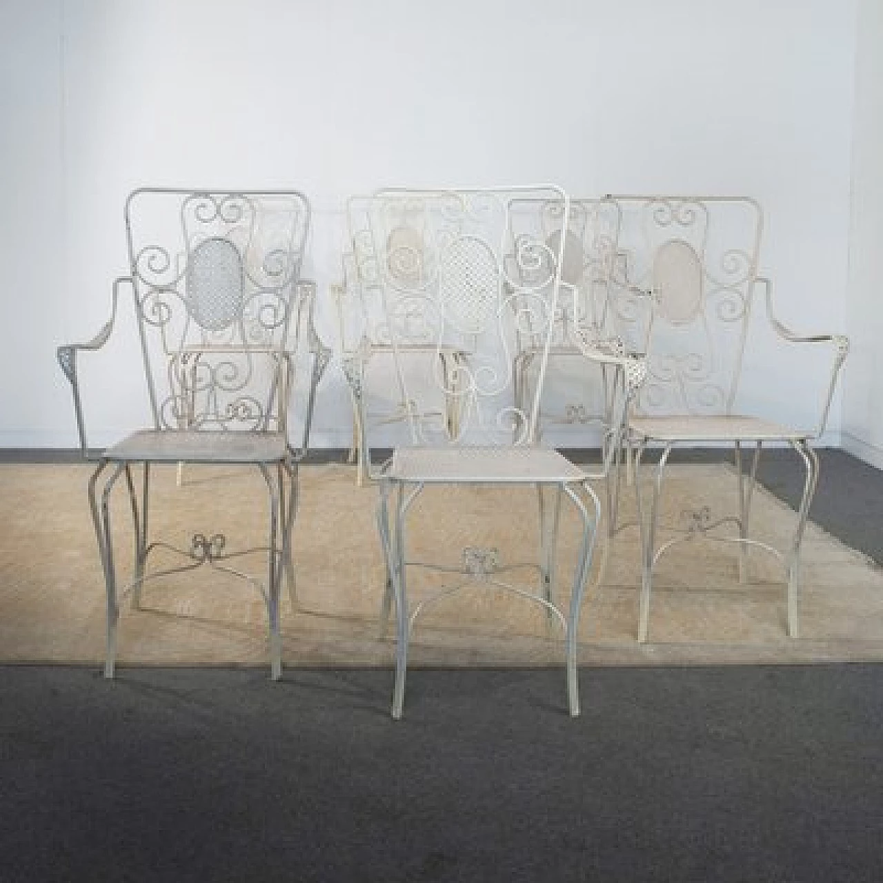 6 Wrought iron garden chairs by Casa & Giardino, 1950s 1