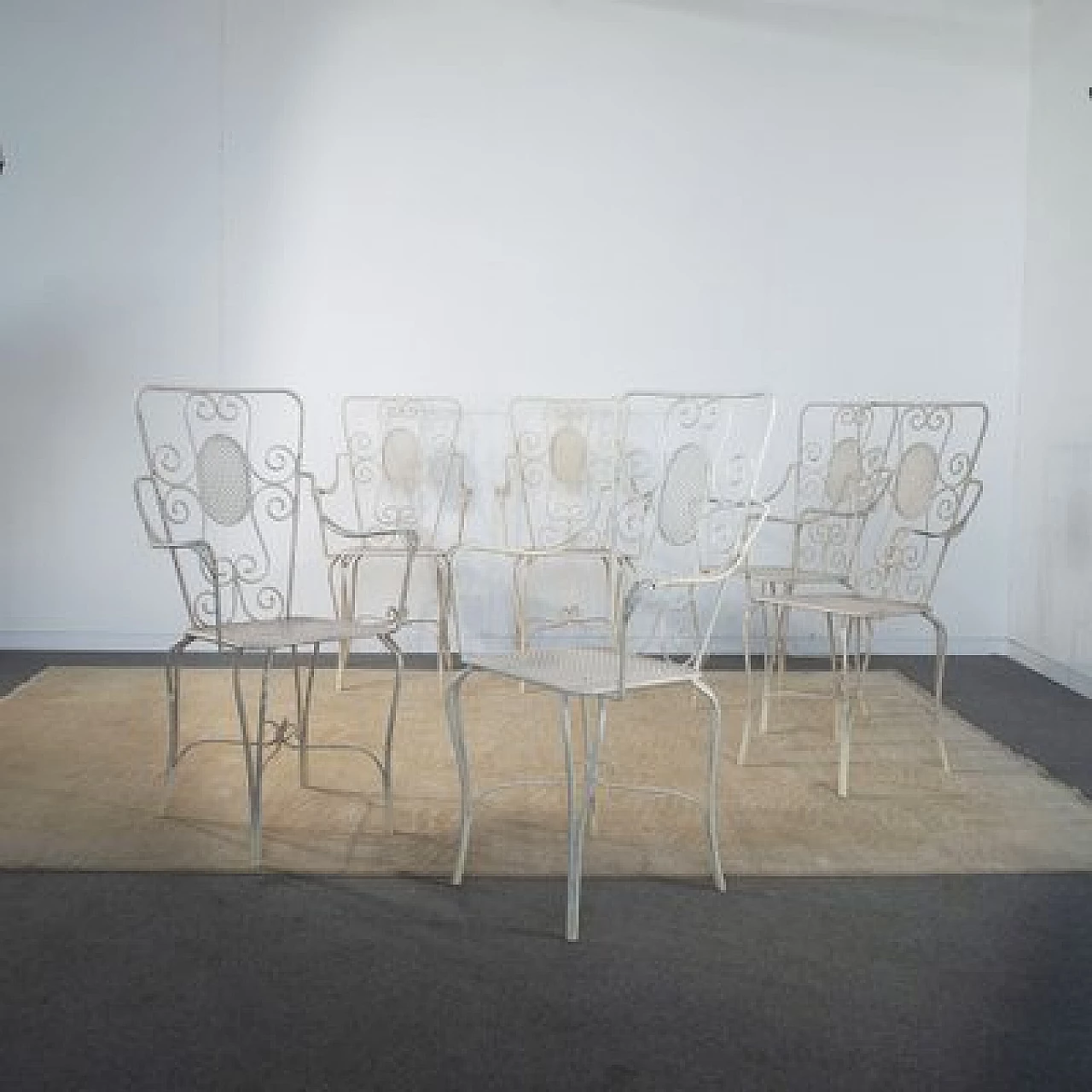 6 Wrought iron garden chairs by Casa & Giardino, 1950s 11