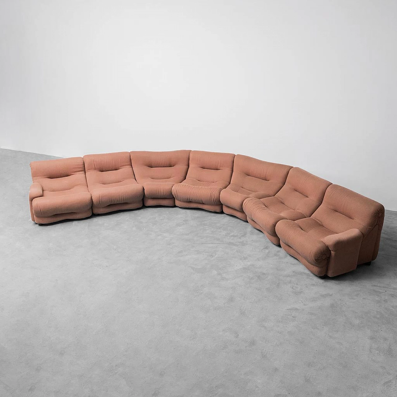 Rezia seven-seater modular sofa by Emilio Guarnacci for 1P, 1970s 1