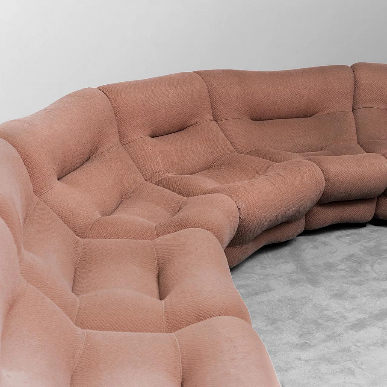 Rezia seven-seater modular sofa by Emilio Guarnacci for 1P, 1970s 2