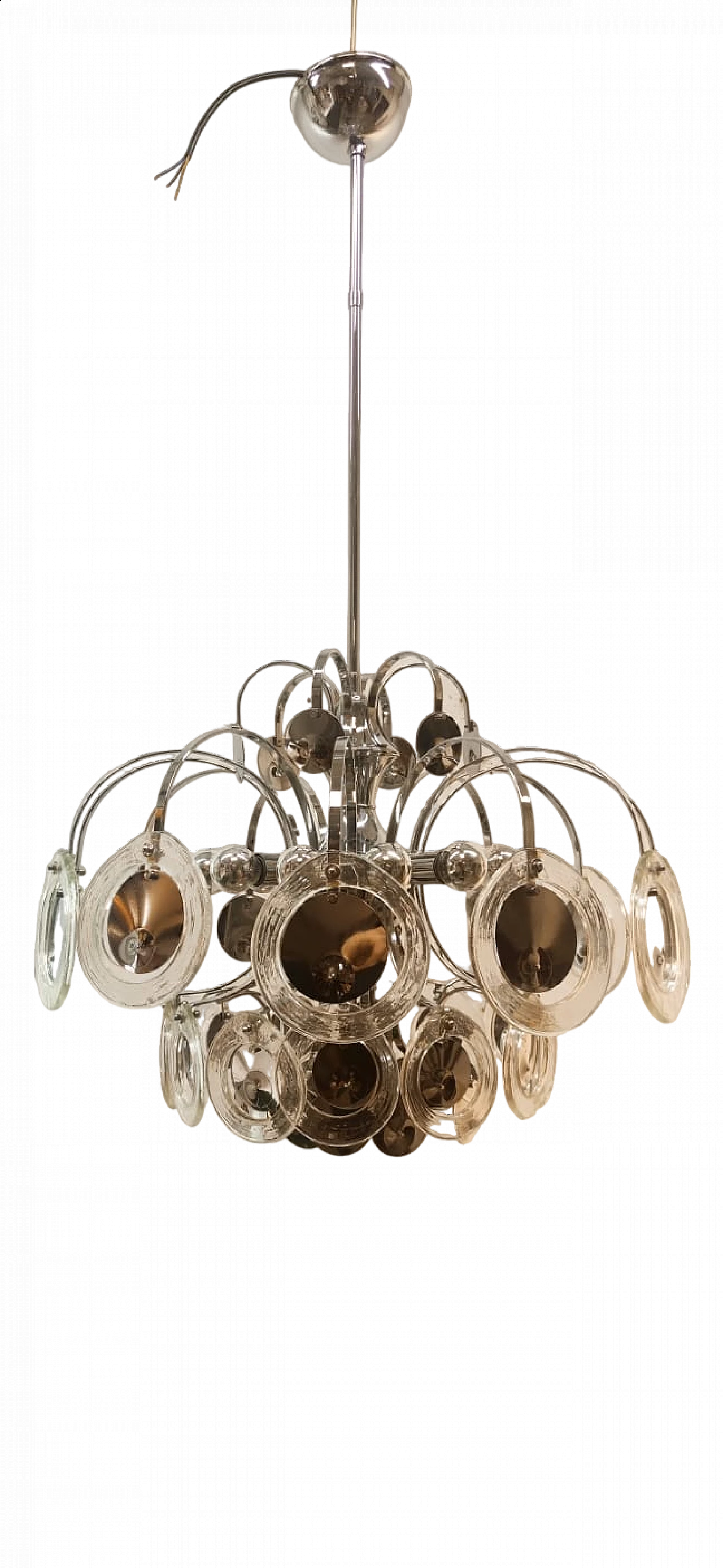 Steel and Murano glass 12-light chandelier by Sciolari, 1960s 15