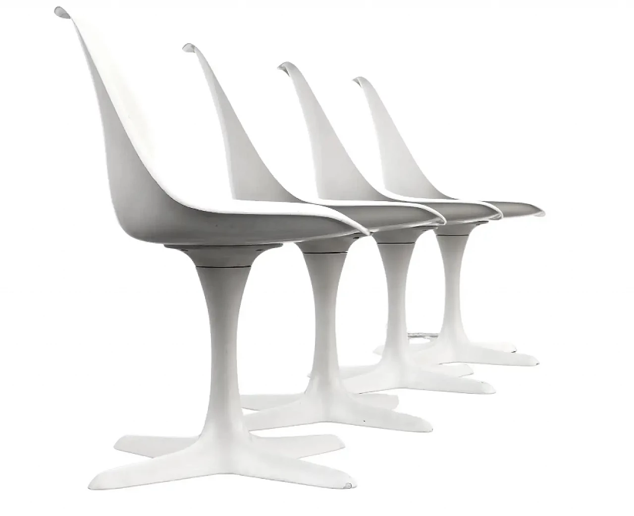 4 acrylic and plastic chairs by Burke Maurice for Arkana British, 1960s 1