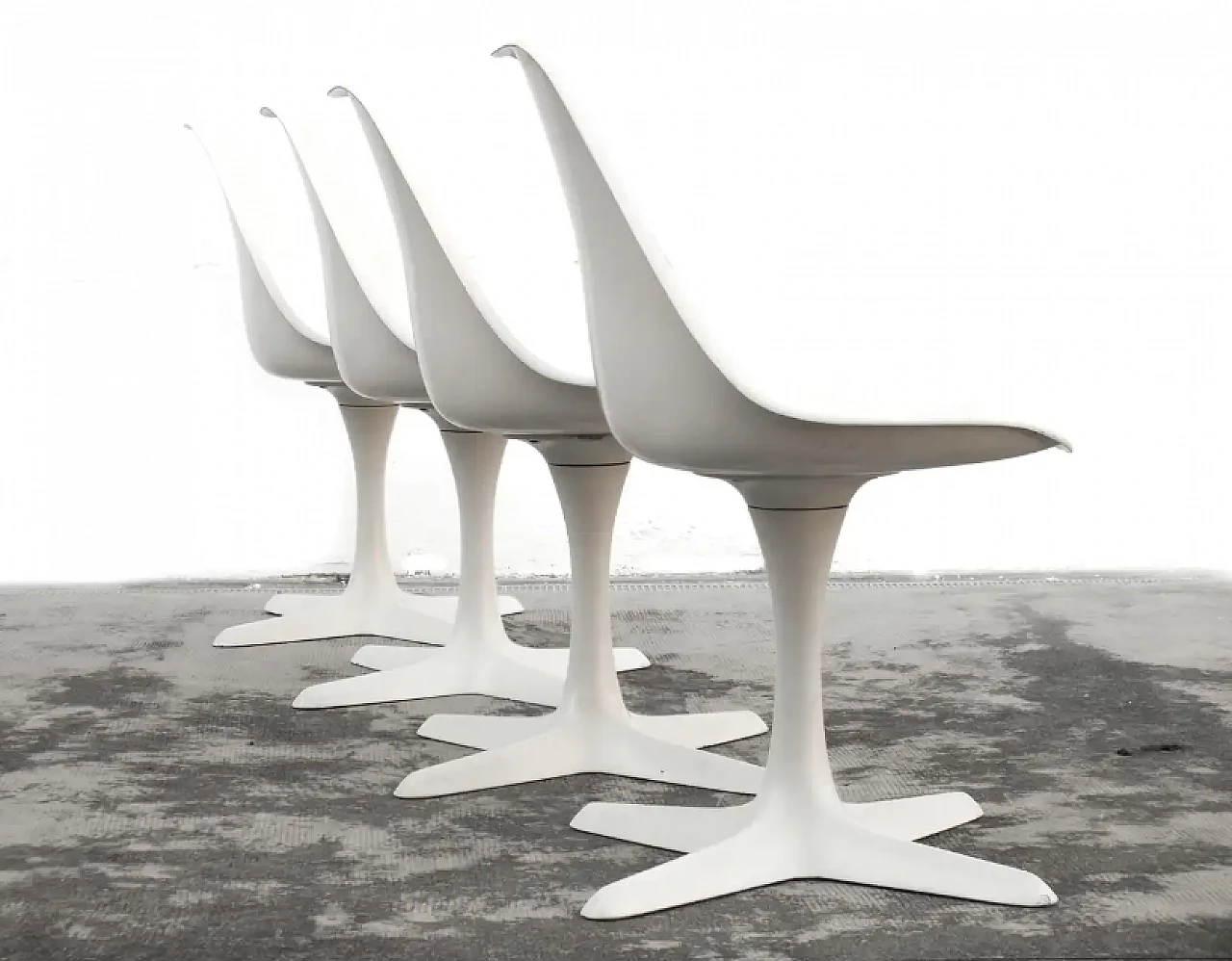4 acrylic and plastic chairs by Burke Maurice for Arkana British, 1960s 6