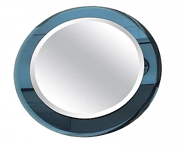 Mirror with cobalt blue frame by Luigi Fontana, 1950s