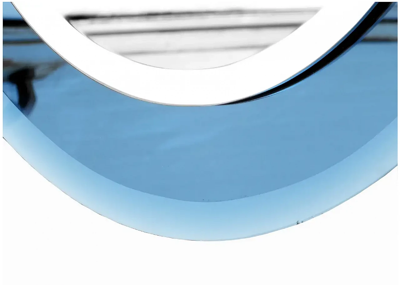 Specchio con cornice blu cobalto di Luigi Fontana, anni '50 8