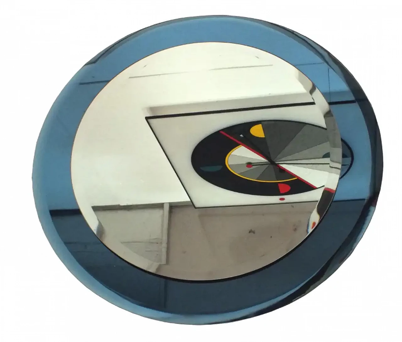 Specchio con cornice blu cobalto di Luigi Fontana, anni '50 10