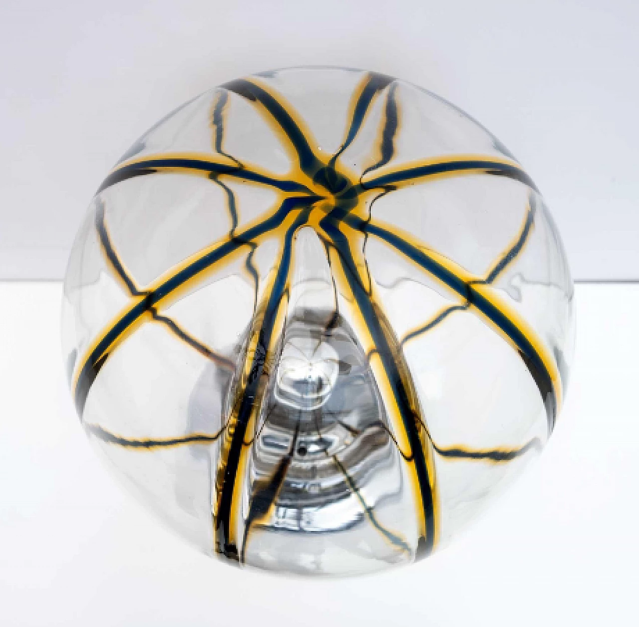 Lampada da tavolo in metallo e vetro di Murano di Toni Zuccheri, anni '70 7