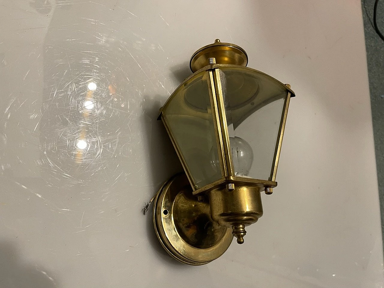 3 Applique a lanterna in ottone, anni '70 2