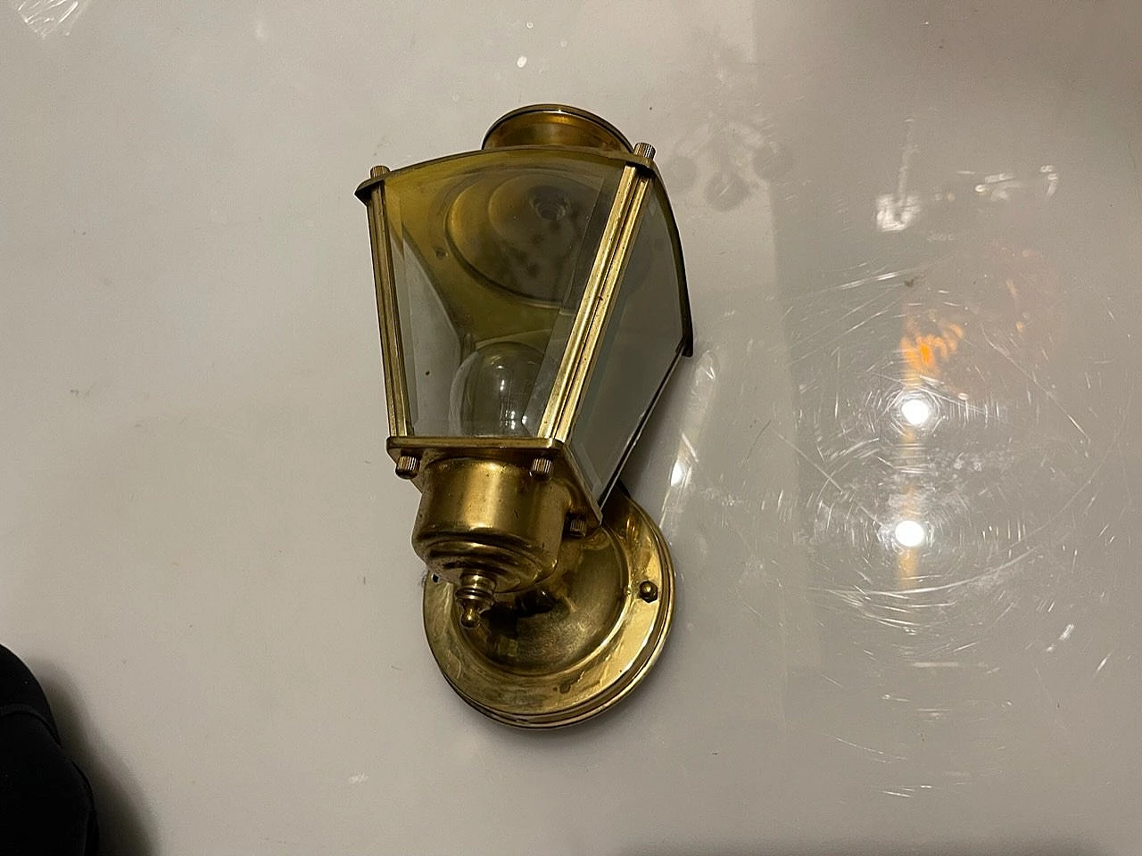 3 Applique a lanterna in ottone, anni '70 3