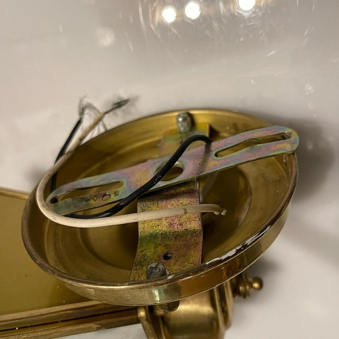 3 Applique a lanterna in ottone, anni '70 5