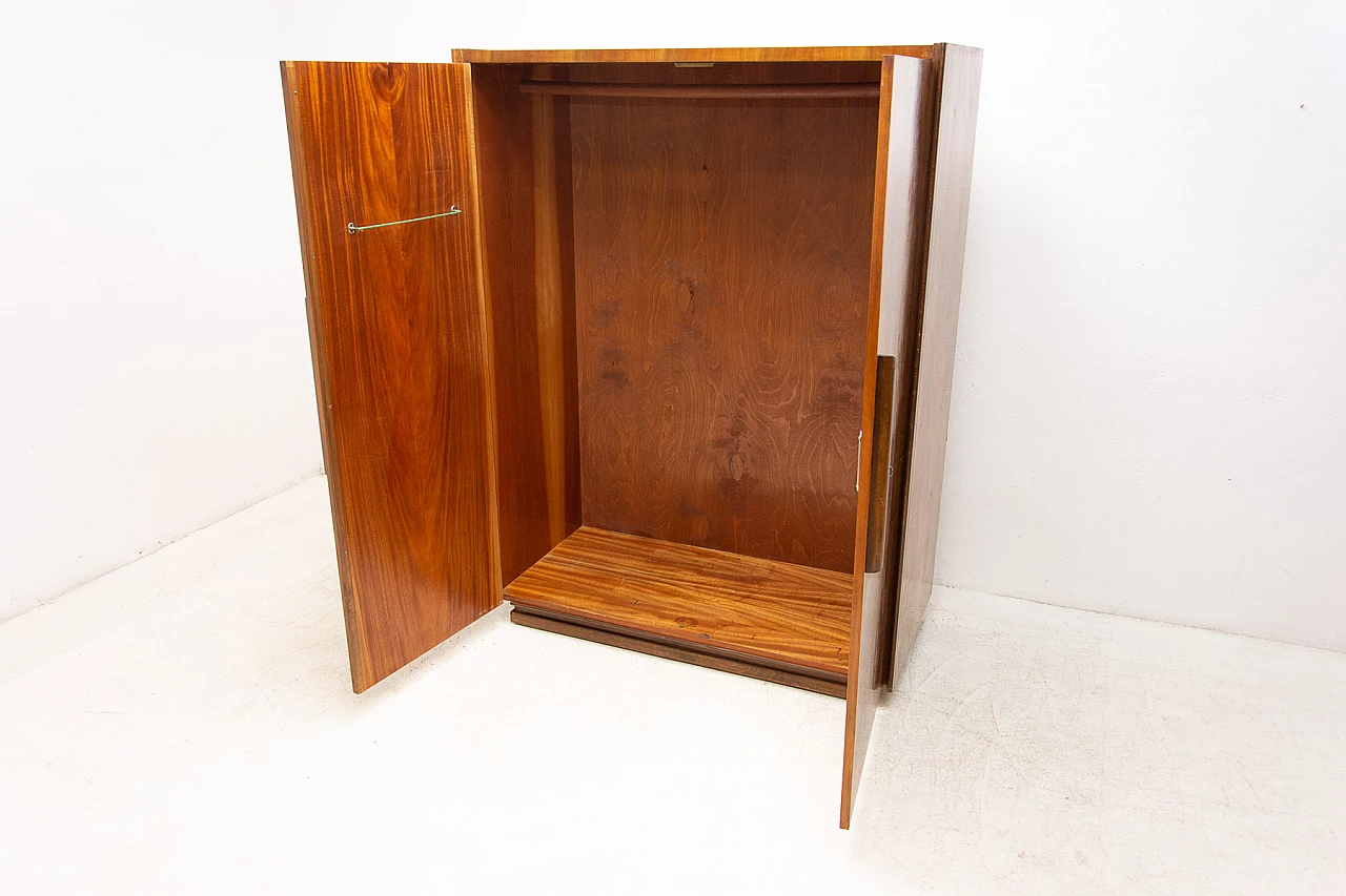 Walnut functionalist wardrobe by UP Zavody, 1950s 6