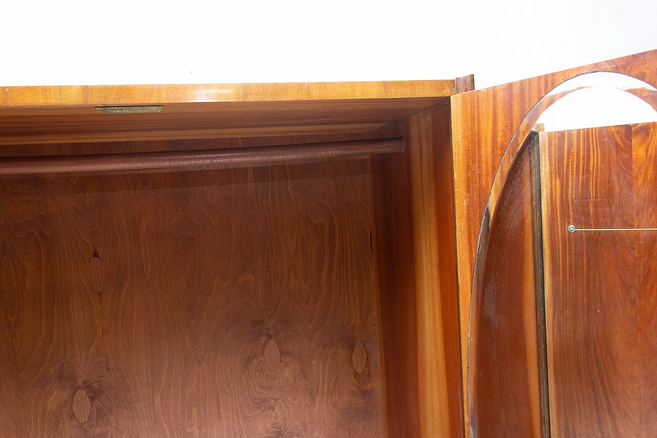 Walnut functionalist wardrobe by UP Zavody, 1950s 12