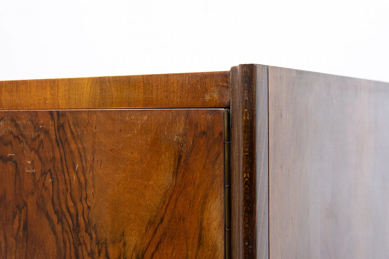 Walnut functionalist wardrobe by UP Zavody, 1950s 14
