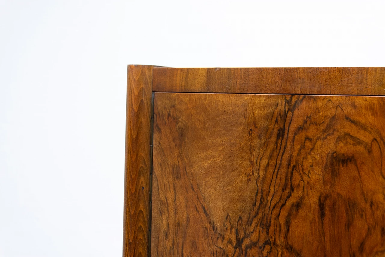Walnut functionalist wardrobe by UP Zavody, 1950s 15