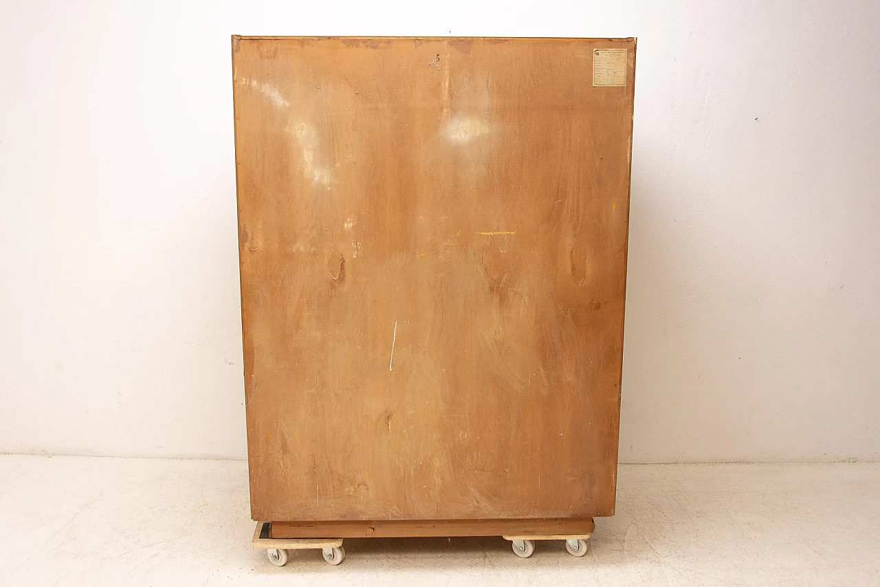 Walnut functionalist wardrobe by UP Zavody, 1950s 18