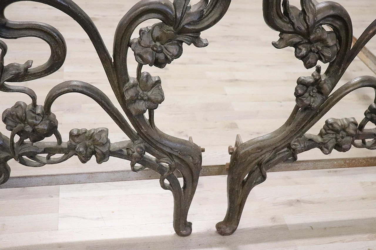 Hand-forged cast iron Art Nouveau double bed, late 19th century 6