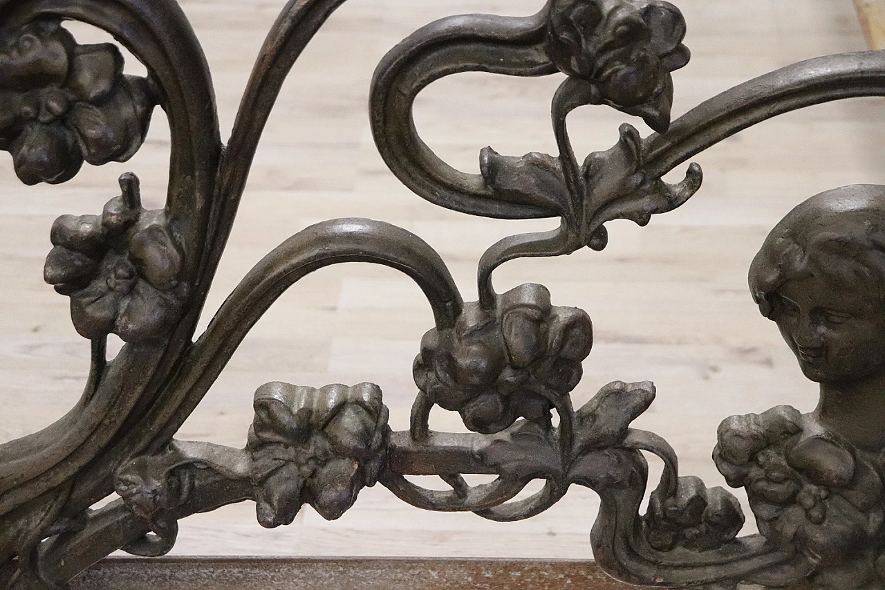 Hand-forged cast iron Art Nouveau double bed, late 19th century 8