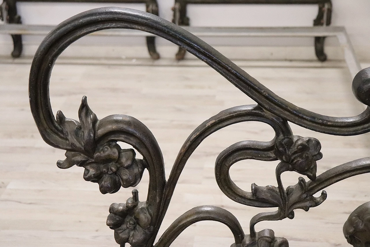 Hand-forged cast iron Art Nouveau double bed, late 19th century 9