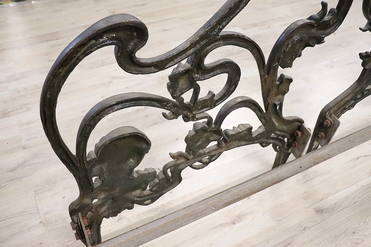 Hand-forged cast iron Art Nouveau double bed, late 19th century 13