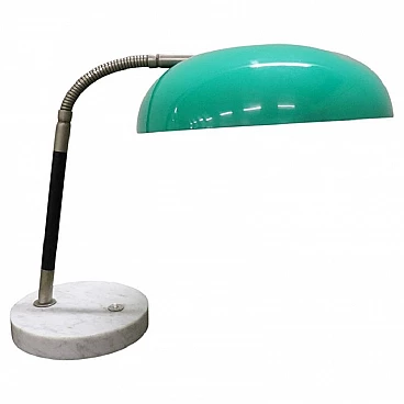 Acrylic glass and brass table lamp with marble base by Stilux, 1960s