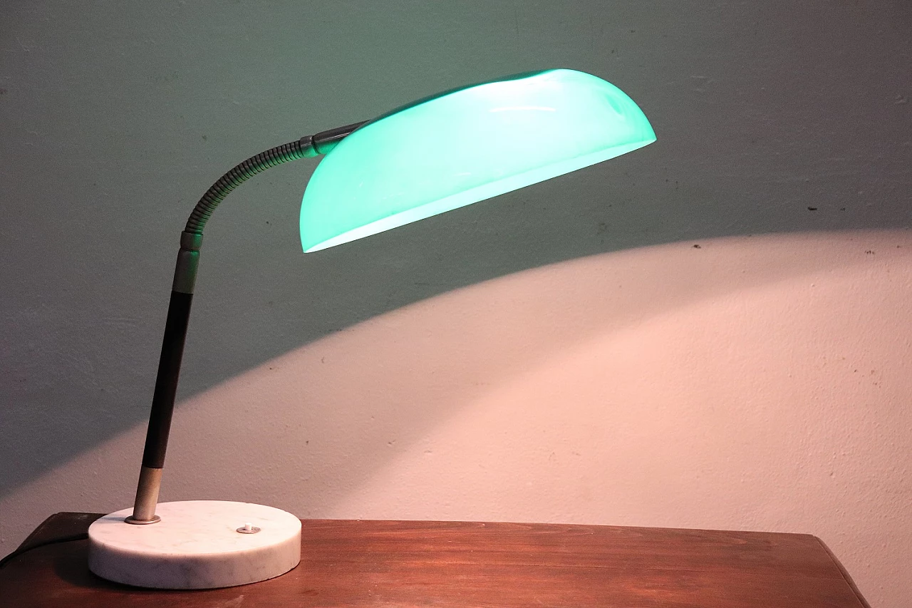 Acrylic glass and brass table lamp with marble base by Stilux, 1960s 2