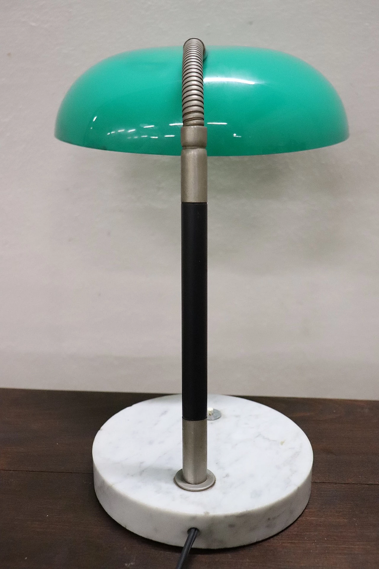 Acrylic glass and brass table lamp with marble base by Stilux, 1960s 4