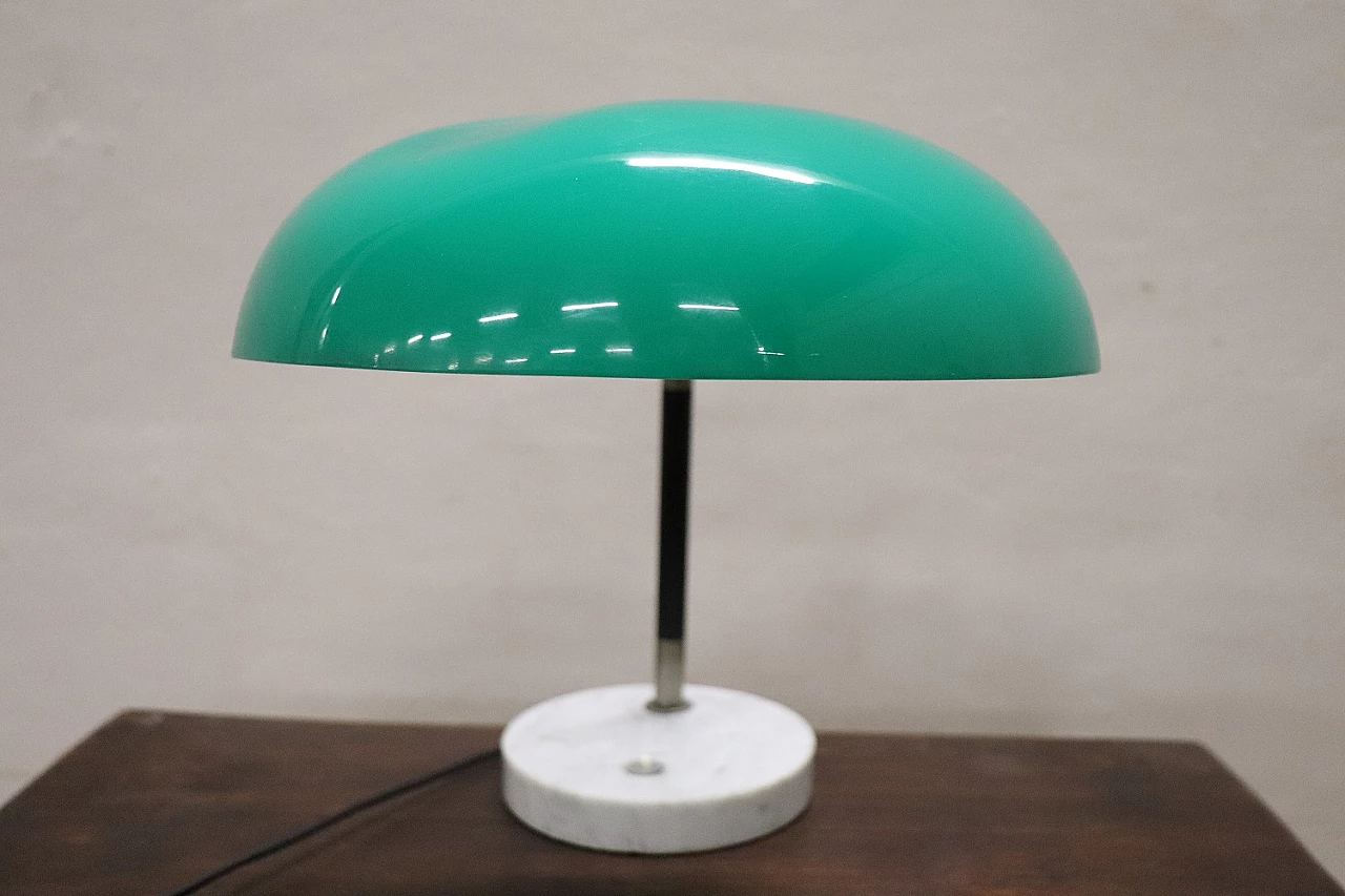 Acrylic glass and brass table lamp with marble base by Stilux, 1960s 6
