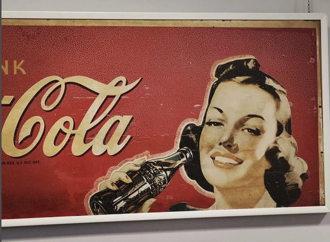 Insegna Coca Cola in masonite, anni '40 2