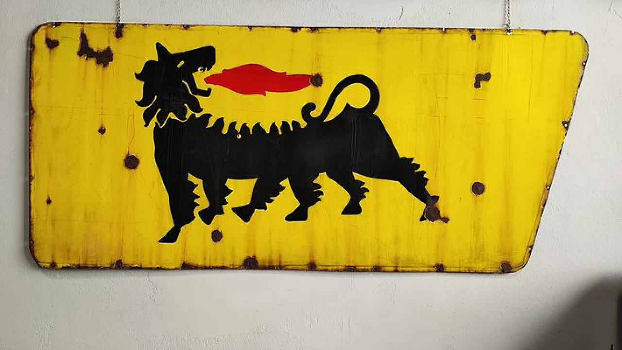 Insegna Eni gialla smaltata, 1957 1