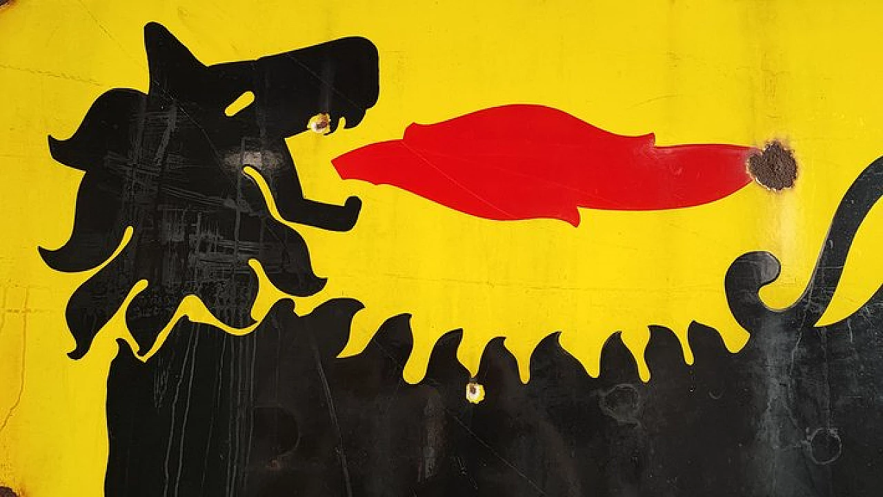 Insegna Eni gialla smaltata, 1957 2