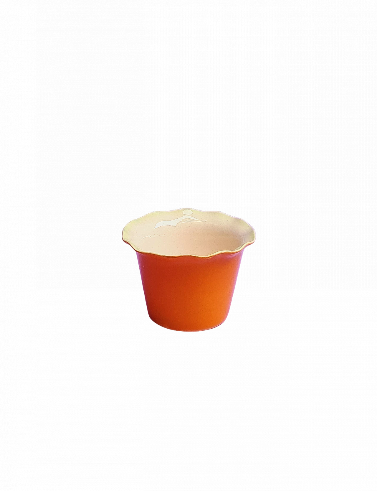 Vasetto in ceramica arancione di Pozzi Ceramiche Gallarate, anni '50 6