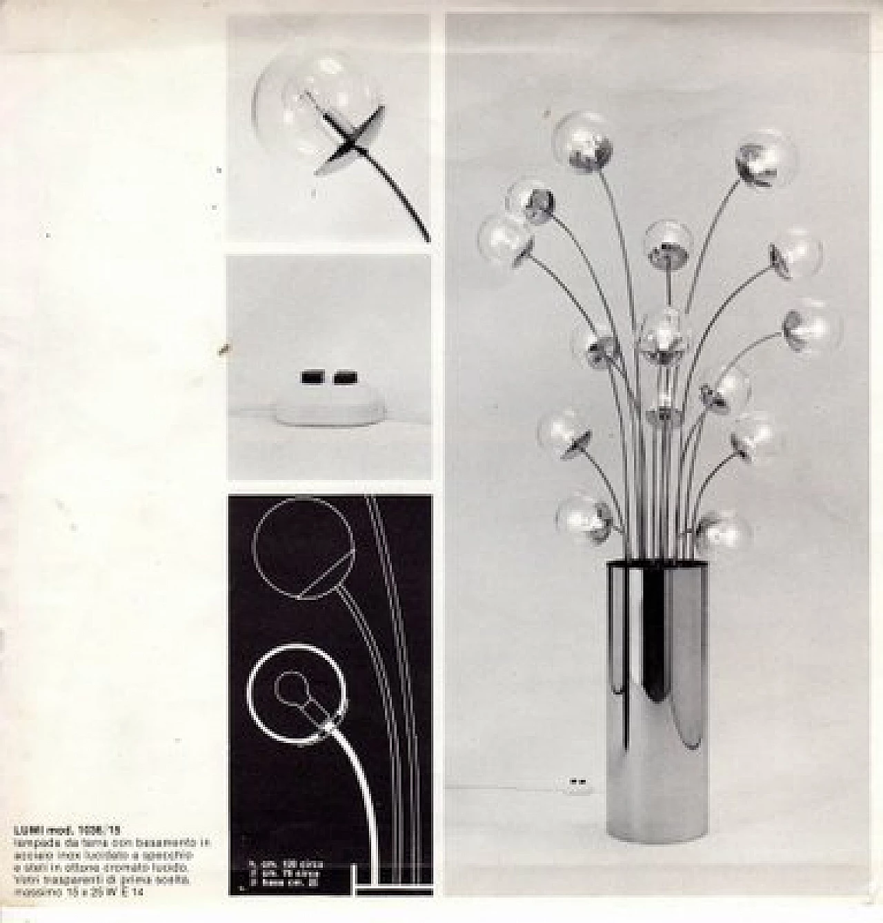 Lampada da terra 1036/15 di Pia Guidetti Crippa per Lumi Design, anni '70 8