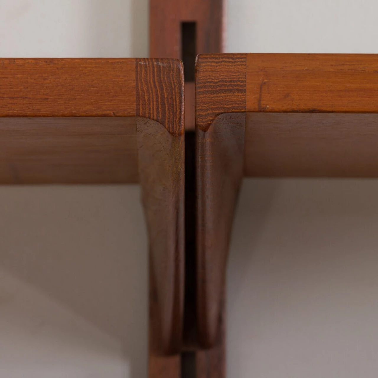 Modular teak bookcase with nine wall shelves and three cabinets by K. Kristiansen for FM Mobler, 1960s 2