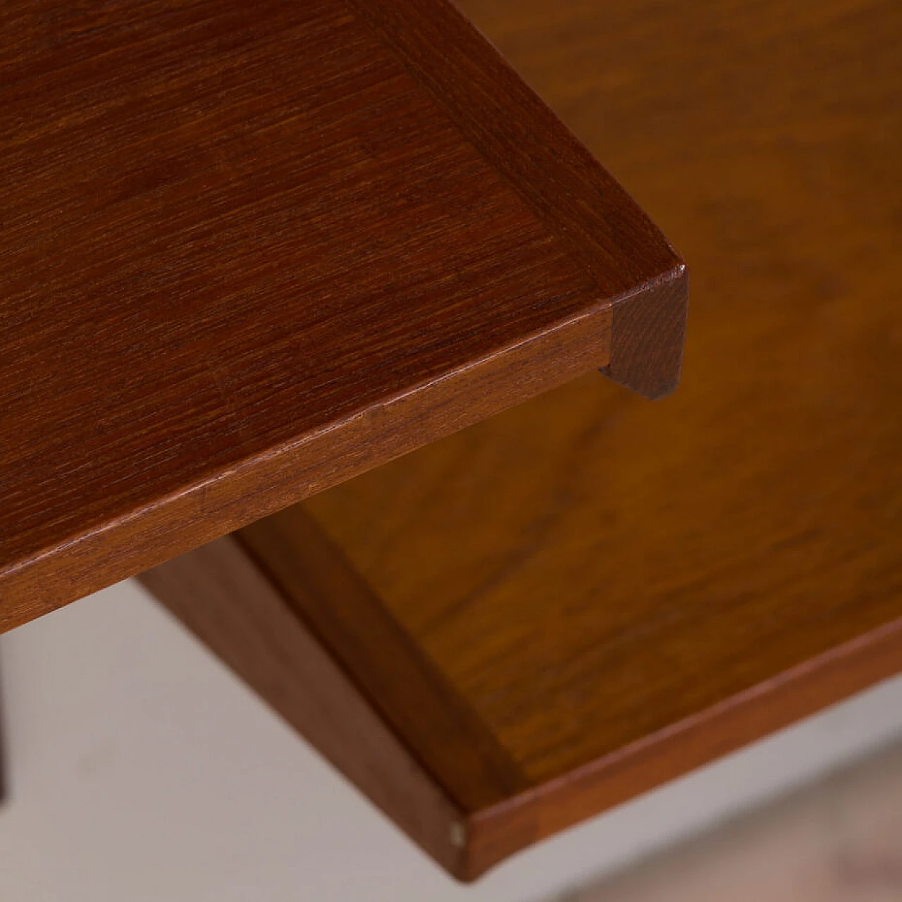 Modular teak bookcase with nine wall shelves and three cabinets by K. Kristiansen for FM Mobler, 1960s 19