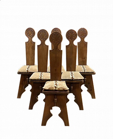 6 Walnut chairs, 1960s