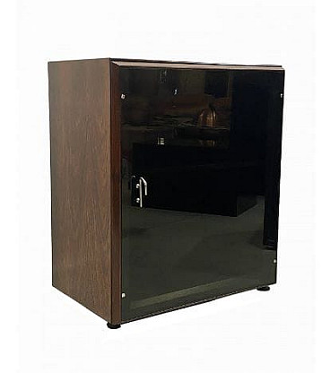 Rosewood and black glass sideboard by Vittorio Introini for Saporiti, 1970s
