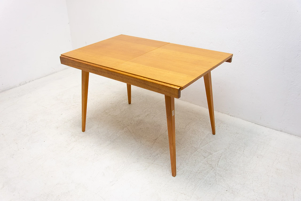 Folding ash and beech table by Frantisek Jirák for Tatra Nábytok, 1970s 2