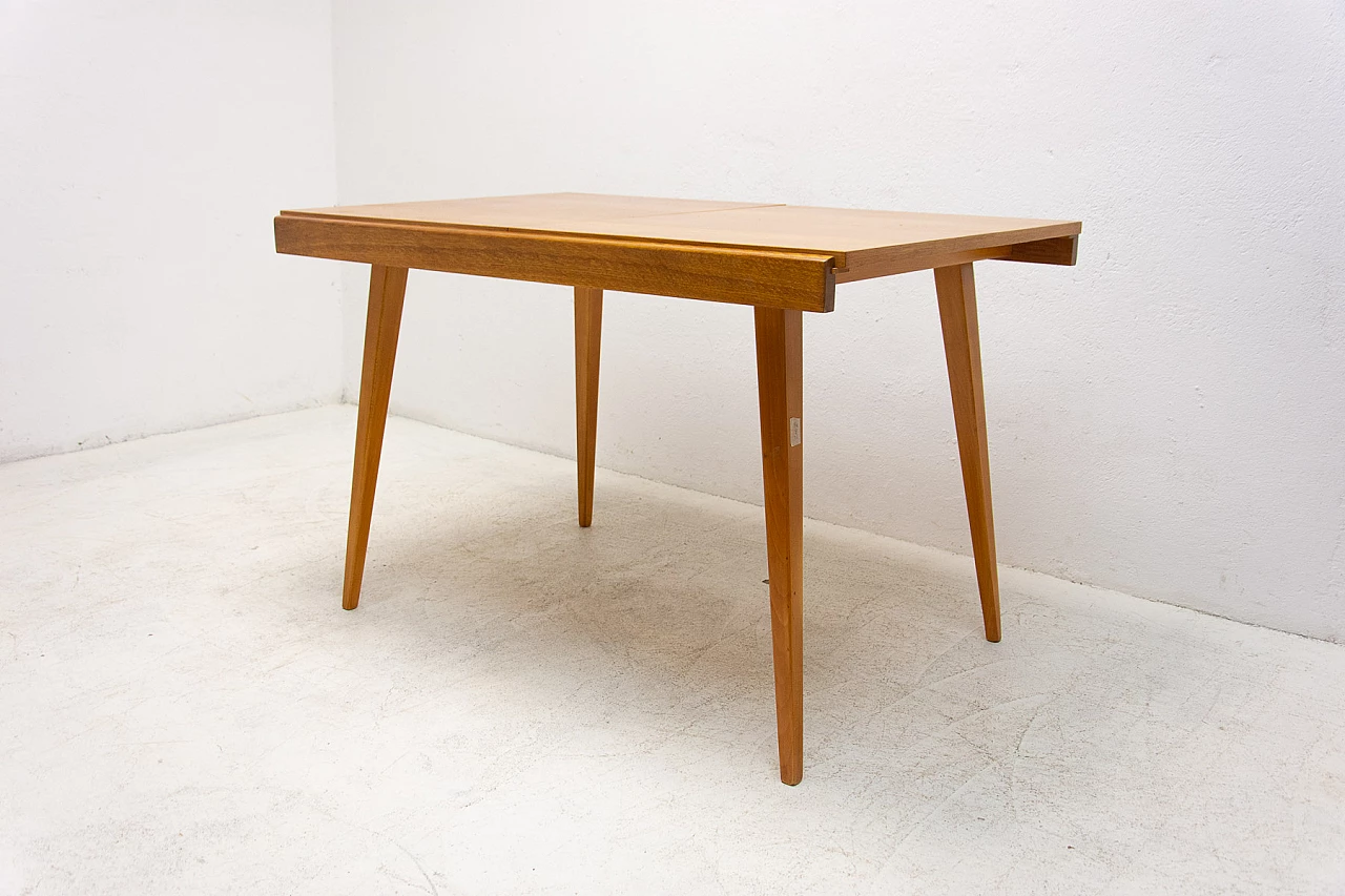 Folding ash and beech table by Frantisek Jirák for Tatra Nábytok, 1970s 3