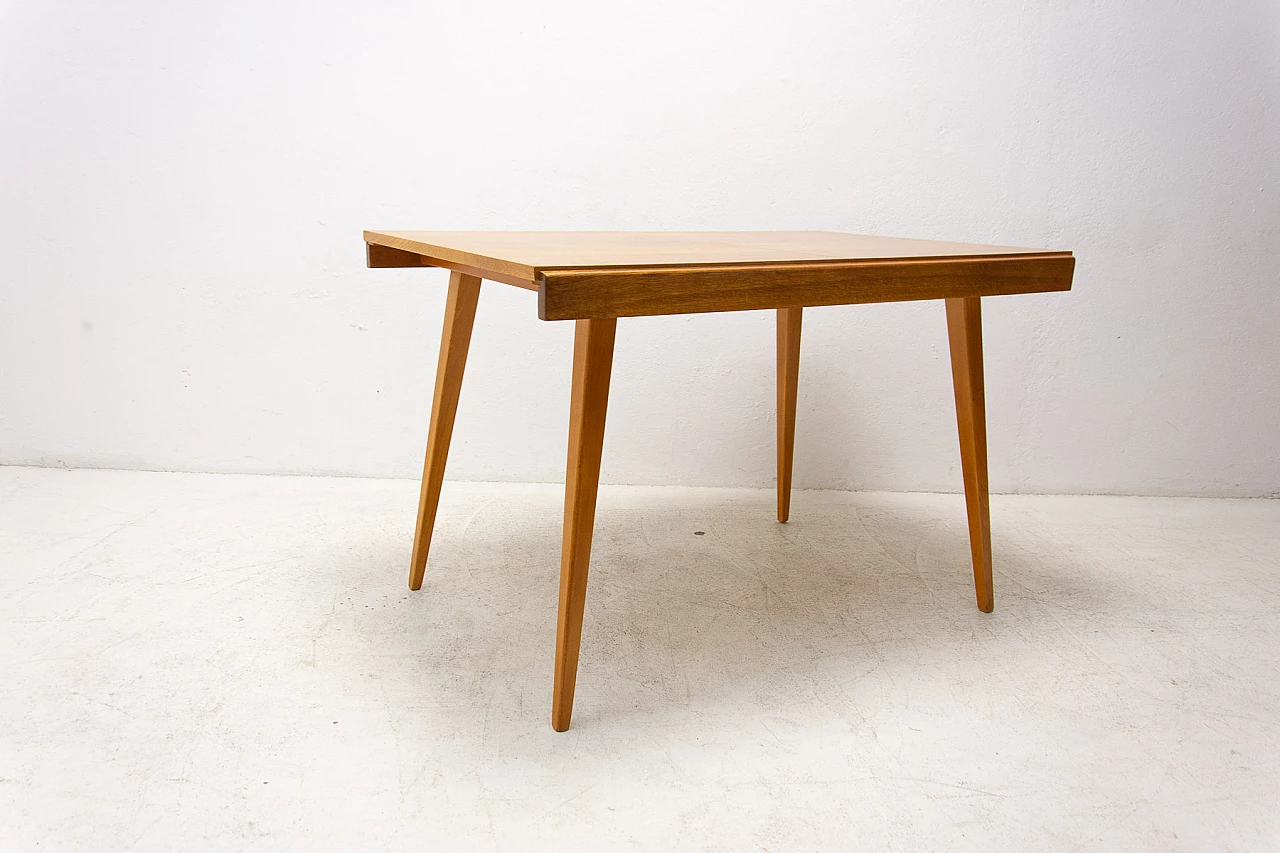 Folding ash and beech table by Frantisek Jirák for Tatra Nábytok, 1970s 4
