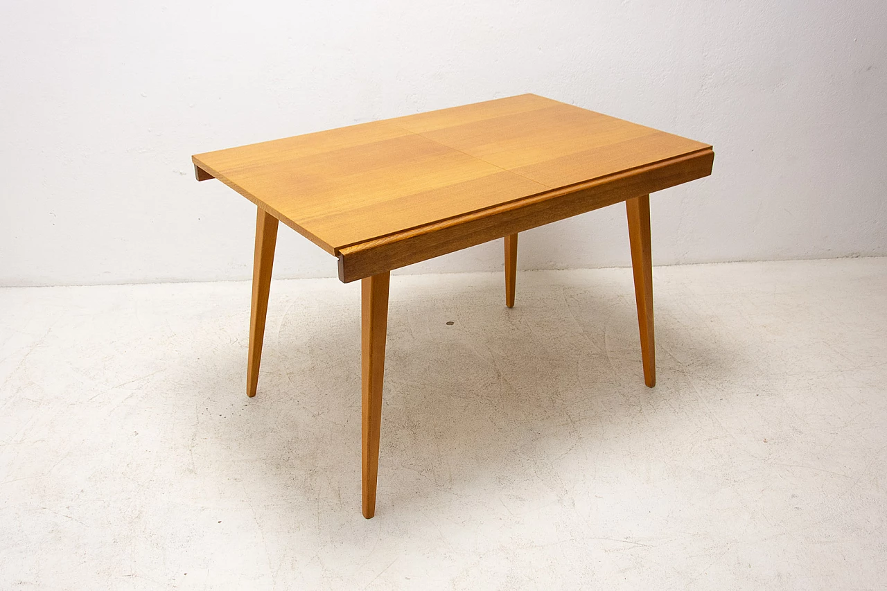 Folding ash and beech table by Frantisek Jirák for Tatra Nábytok, 1970s 5