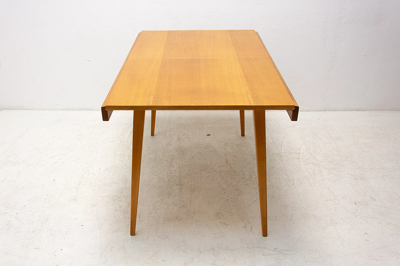 Folding ash and beech table by Frantisek Jirák for Tatra Nábytok, 1970s 6