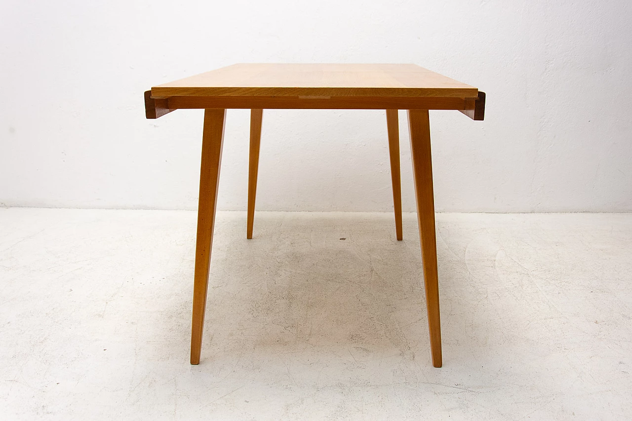 Folding ash and beech table by Frantisek Jirák for Tatra Nábytok, 1970s 7