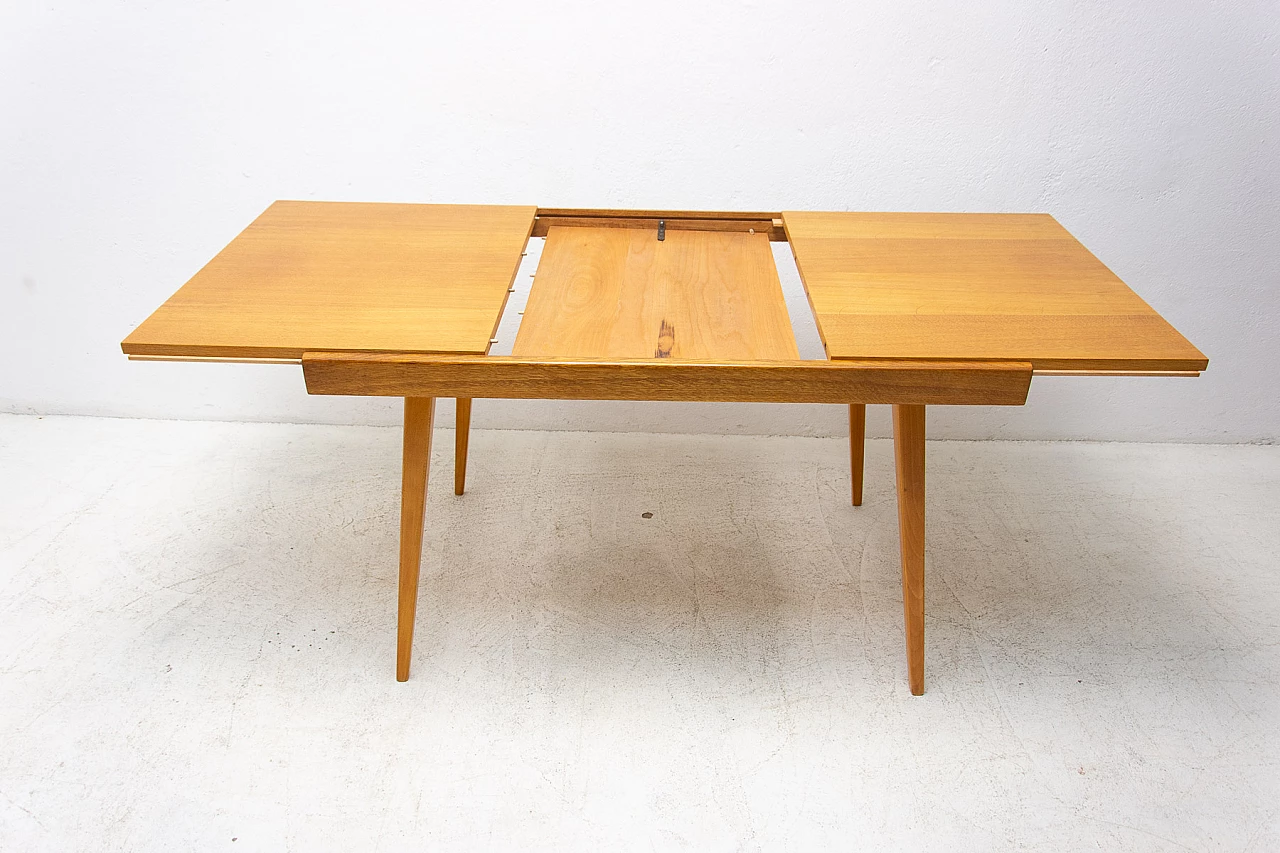 Folding ash and beech table by Frantisek Jirák for Tatra Nábytok, 1970s 8
