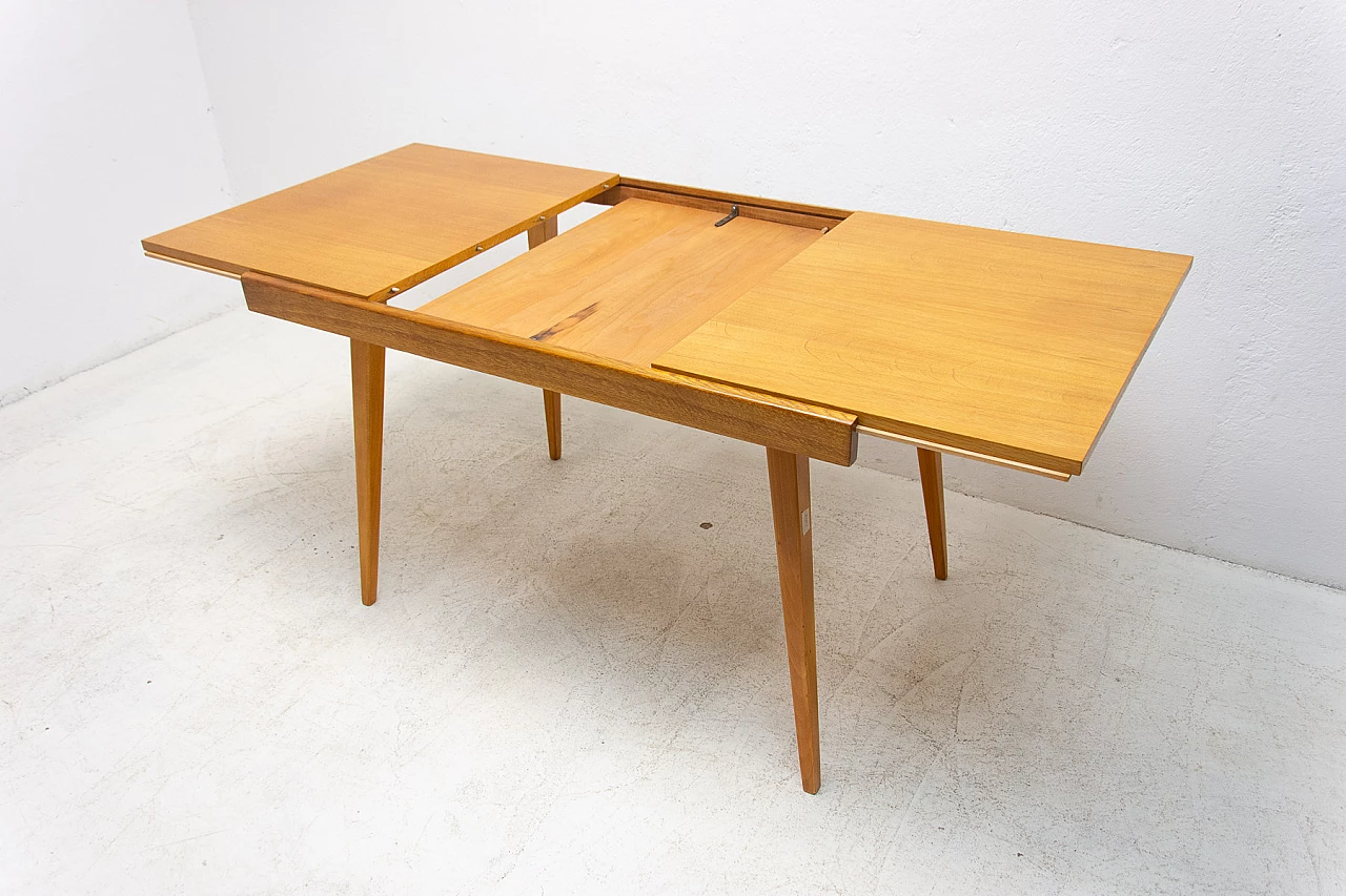 Folding ash and beech table by Frantisek Jirák for Tatra Nábytok, 1970s 9