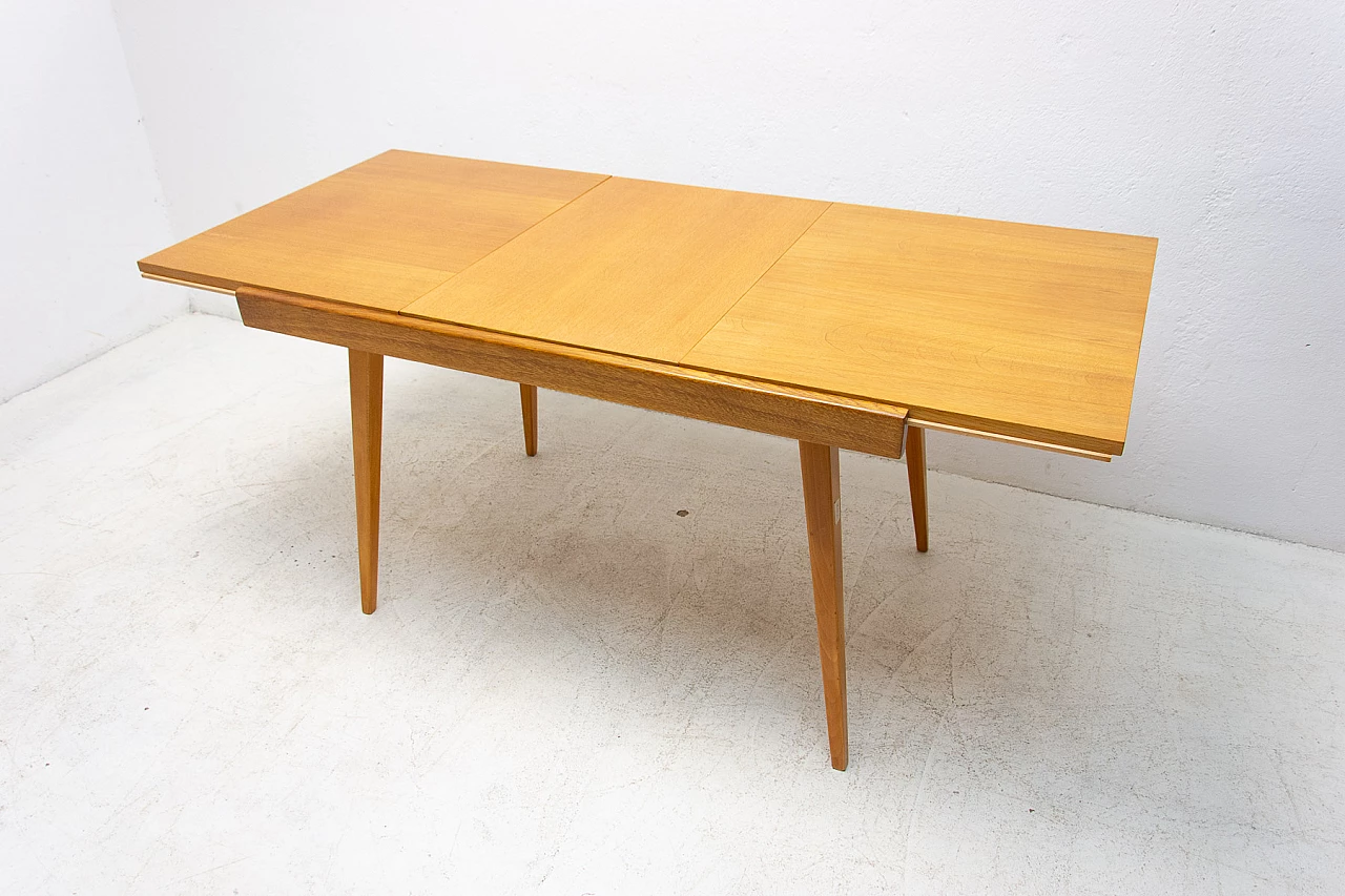 Folding ash and beech table by Frantisek Jirák for Tatra Nábytok, 1970s 11