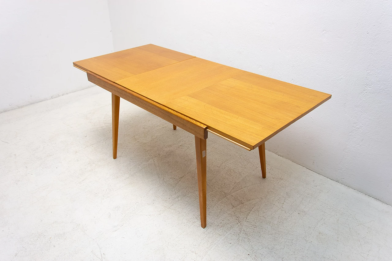 Folding ash and beech table by Frantisek Jirák for Tatra Nábytok, 1970s 12