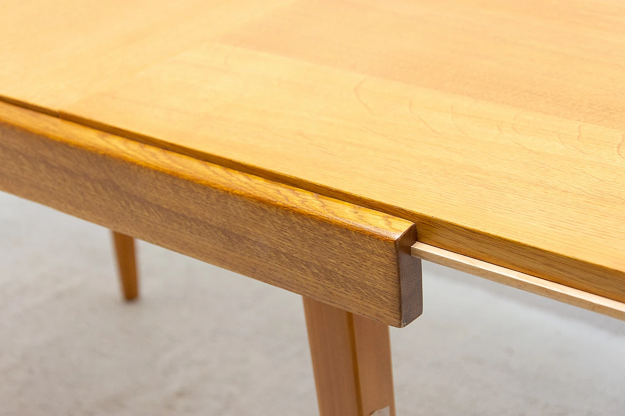 Folding ash and beech table by Frantisek Jirák for Tatra Nábytok, 1970s 13