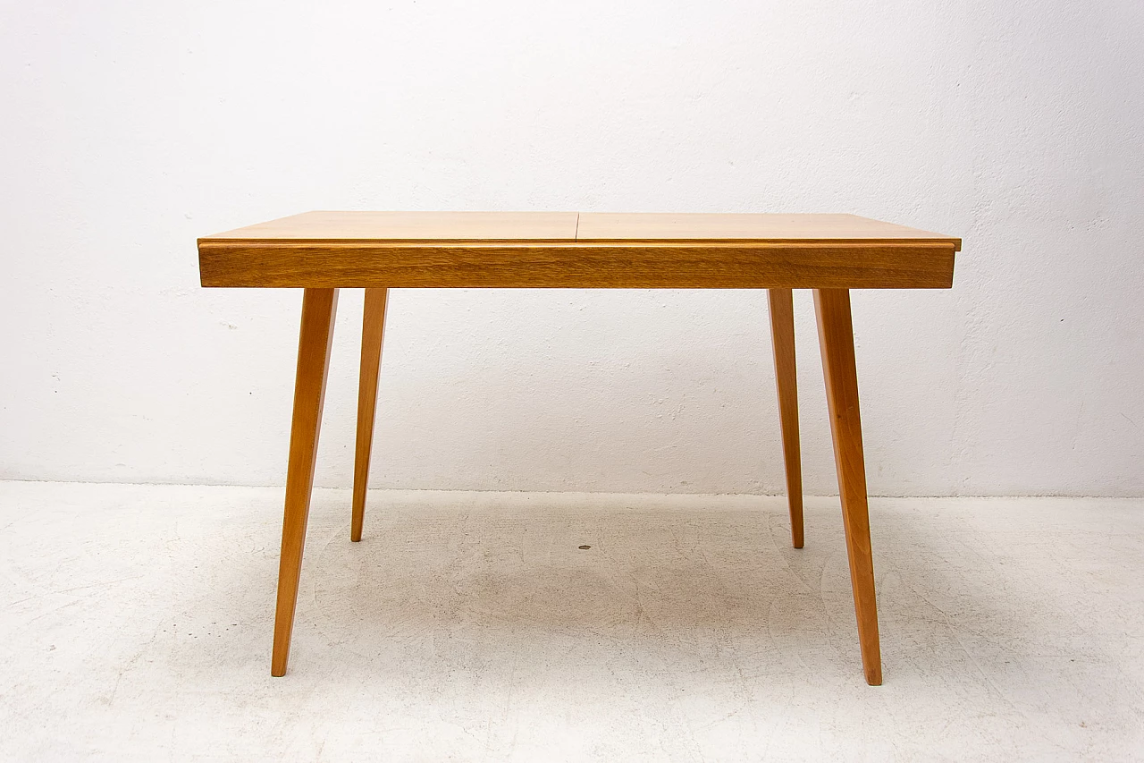 Folding ash and beech table by Frantisek Jirák for Tatra Nábytok, 1970s 15