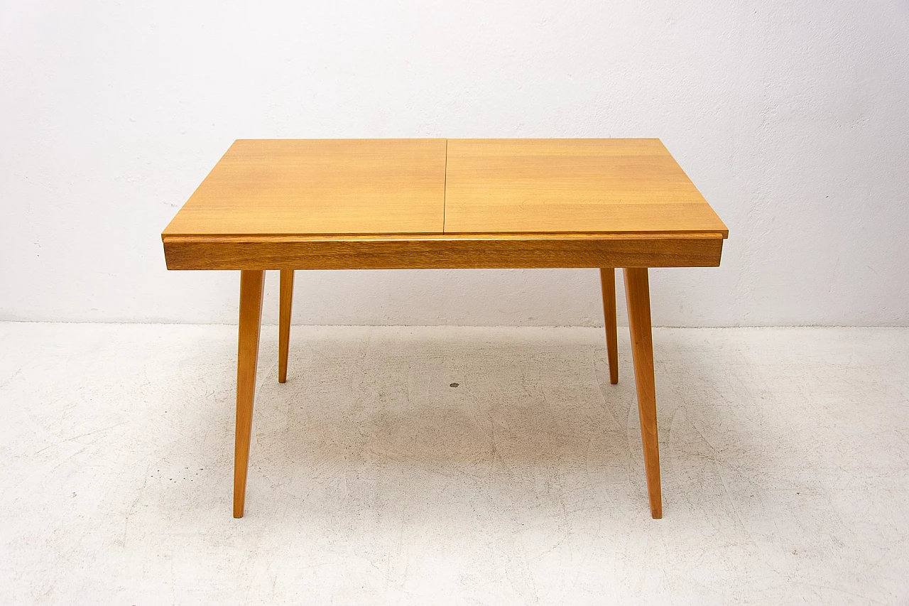 Folding ash and beech table by Frantisek Jirák for Tatra Nábytok, 1970s 16