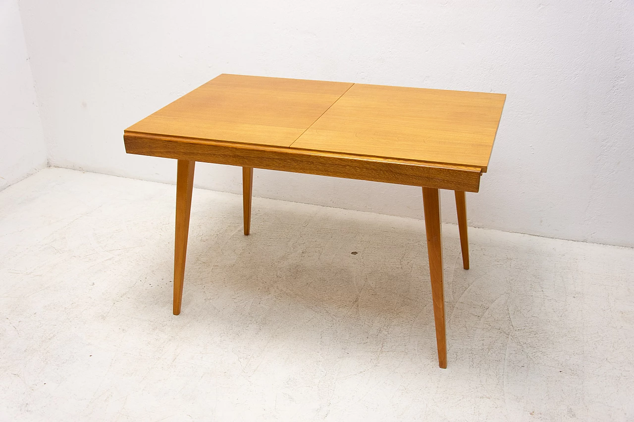 Folding ash and beech table by Frantisek Jirák for Tatra Nábytok, 1970s 17